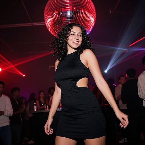 Bold Woman Dancing at Underground Rave