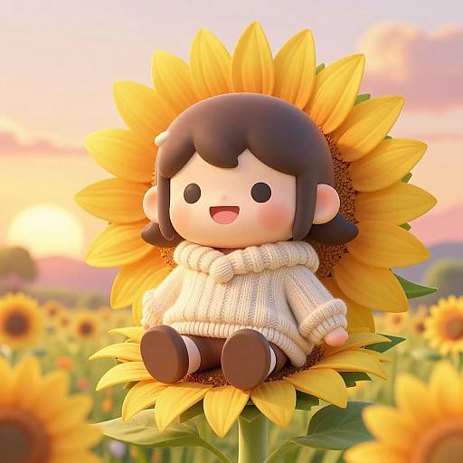 Chibi Bigcutie Margot on Sunflower