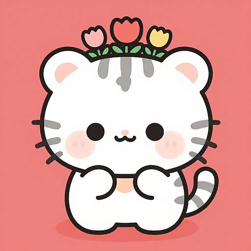 Cute Baby Tiger Nanotech Illustration