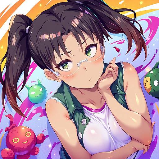 Illustration of Amasawa yuuko, dennou coil in the style of Toraishi 666