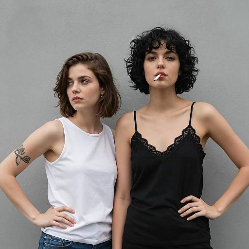 Dynamic Duo Against a Gray Wall