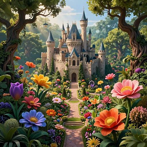 Surreal Dreamscape Garden Castle