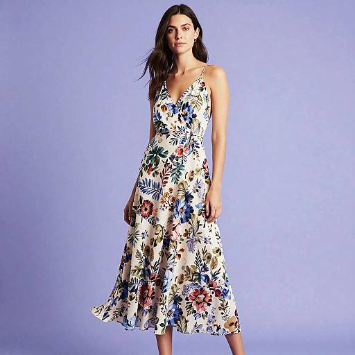 Stylish Woman in Floral Maxi Dress