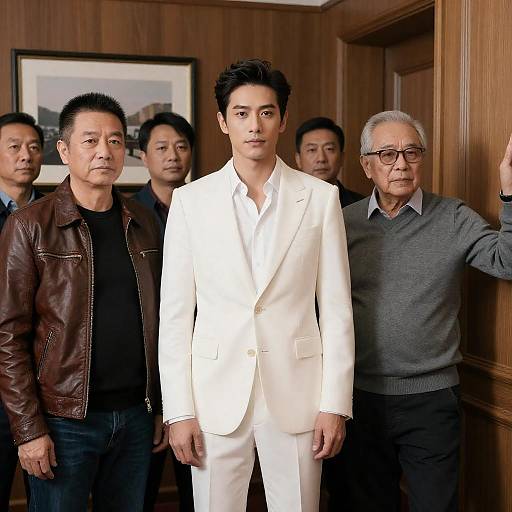 Confident Man in White Suit