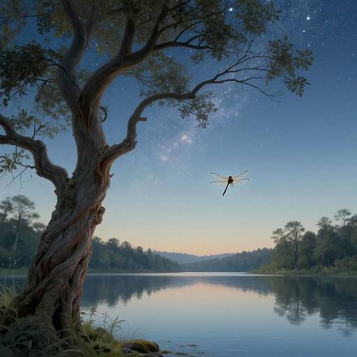 Surreal Dreamscape with Aged Tree