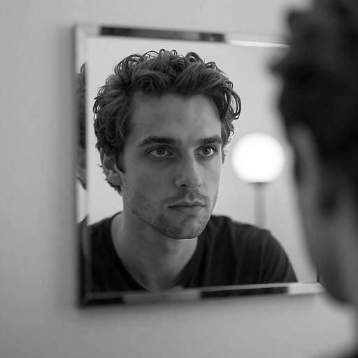 Intense Gaze in Mirrored Reflection