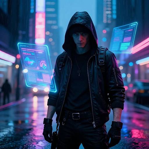 Futuristic Cyberpunk Hacker Sebastion