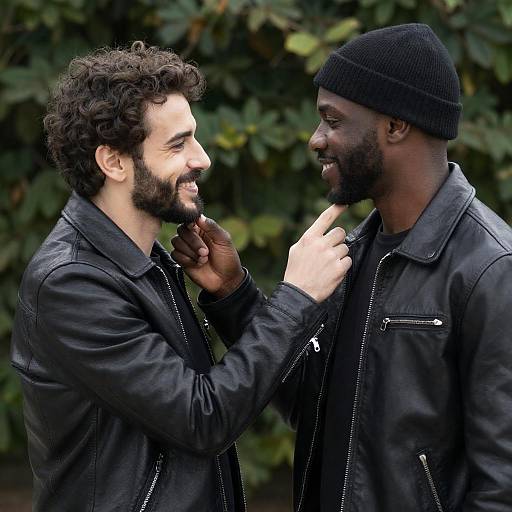 Intimate Outdoor Moment Between Two Men