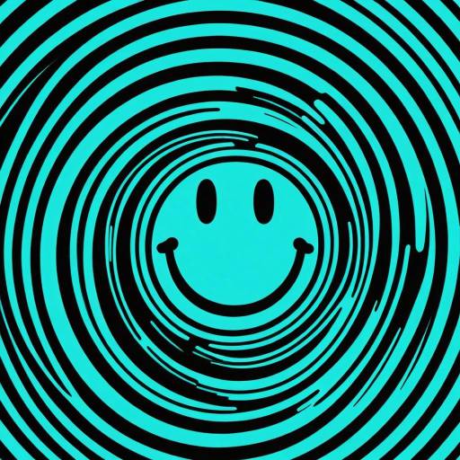 Fluorescent Swirl with Smiley Poster