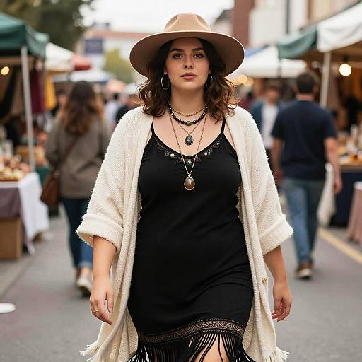 Bohemian Chic Woman at Street Fair