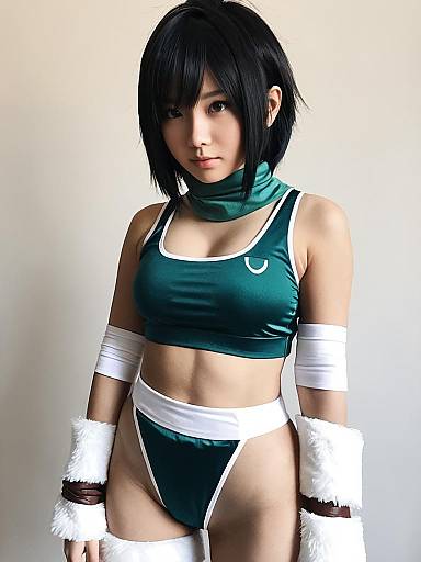 Woman in Yuffie Kisaragi Cosplay Costume