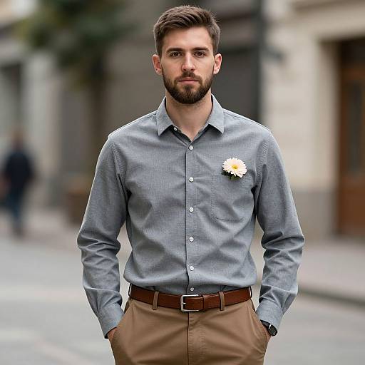 Realistic Man in Smart Casual Workwear