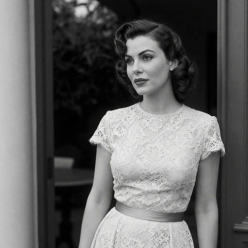 Elegant 1940s Woman in Doorway