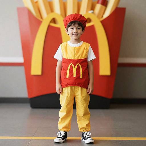 Boy in Fast Food Fries Costume