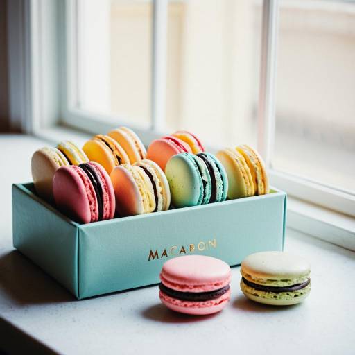 Colorful Macaron Assortment in Pastel Box