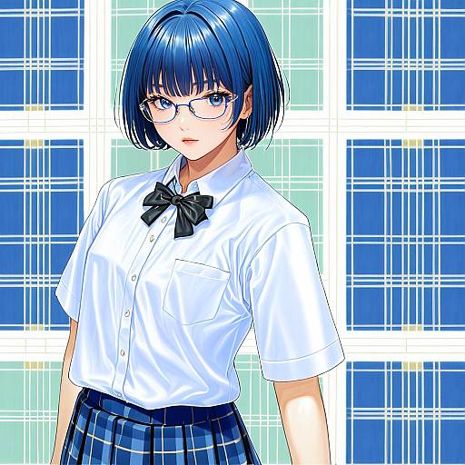 Illustration of Hakamichi shizune, katawa shoujo in the style of Sukemyon