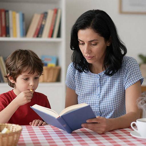 Serene Reading Moment with Boy