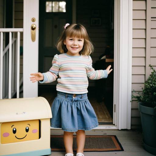 Smiling Toddler Girl on Home Porch