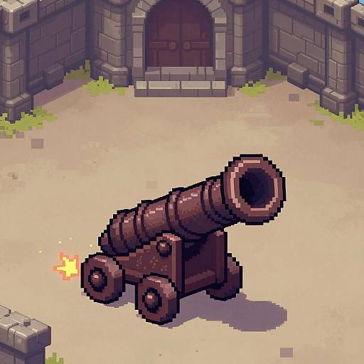 Retro Pixel Art Alchemical Cannon