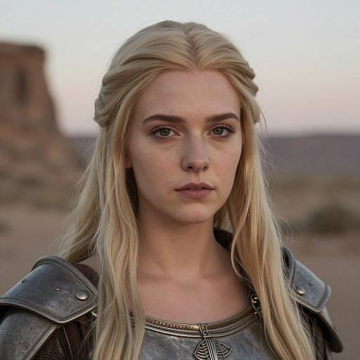 Realistic Blonde Girl in Herald Costume