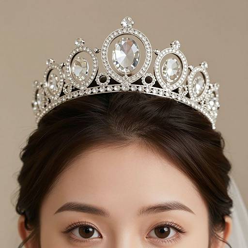 Women Wearing Metal Circle Tiaras