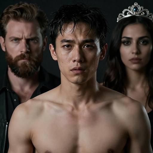 Intense Portrait of Distressed Trio