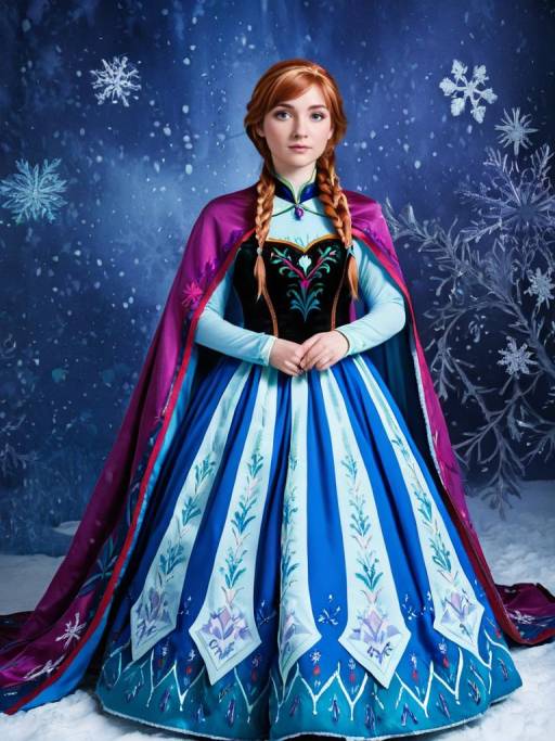Woman in Frozen Anna Costume