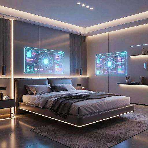 Futuristic High-Tech Minimalist Bedroom