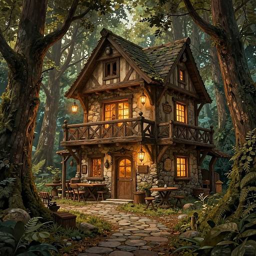 Anton Pieck Style Medieval Tavern