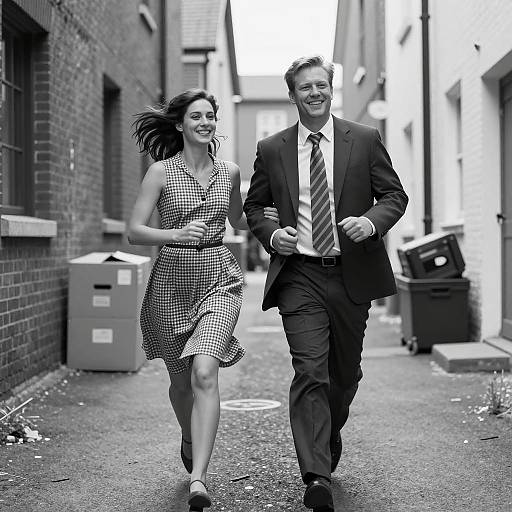 Charming Run Through a Narrow Alley