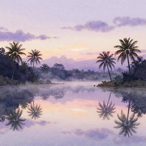 Dreamy Tropical Lagoon at Dawn
