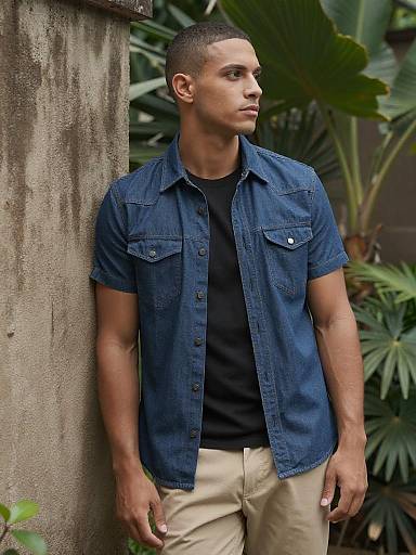 Relaxed Denim Shirt Lifestyle Portrait
