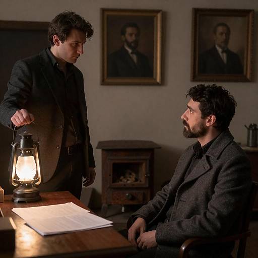 Mysterious Encounter in a Dim Room