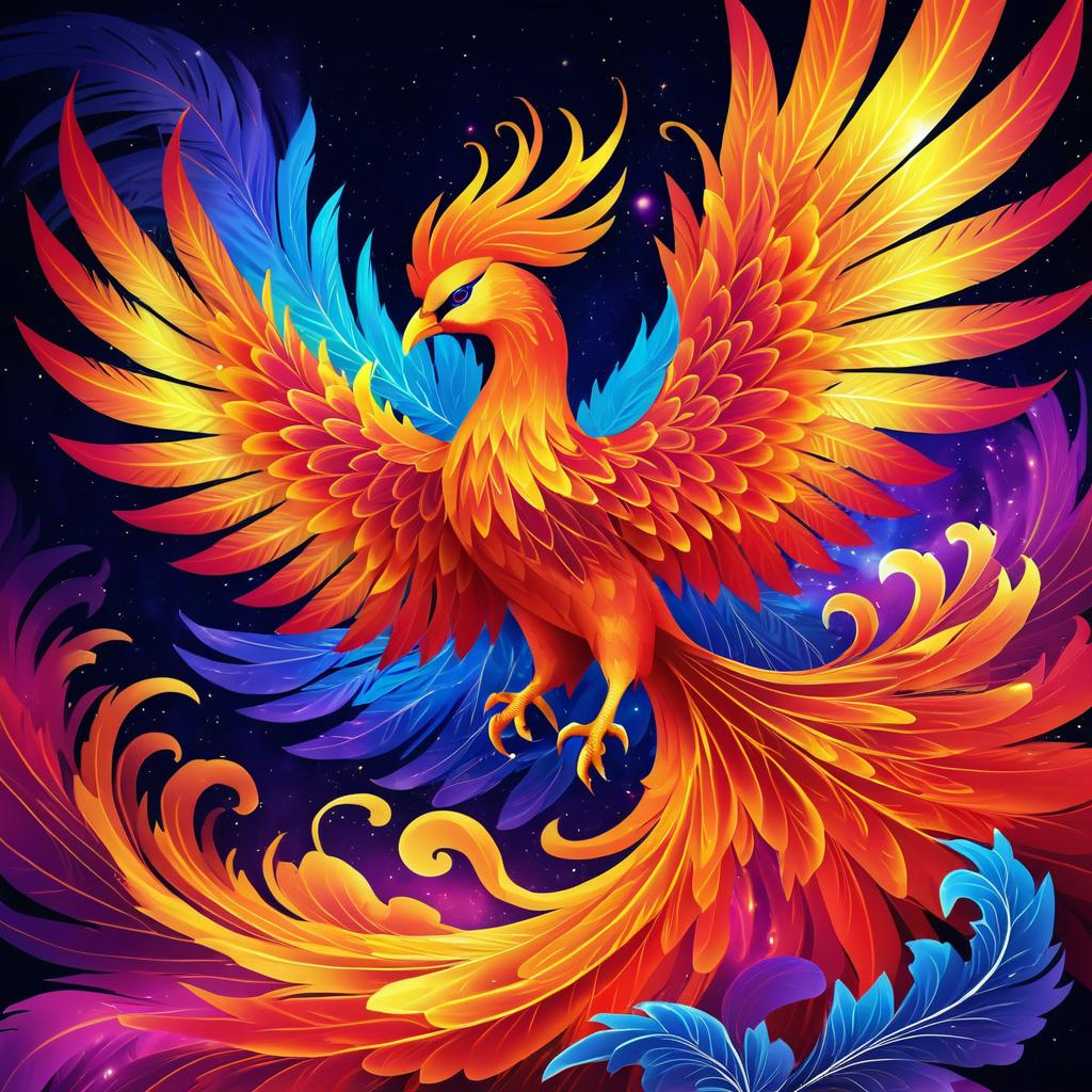 Resplendent Phoenix Fantasy Art Journey