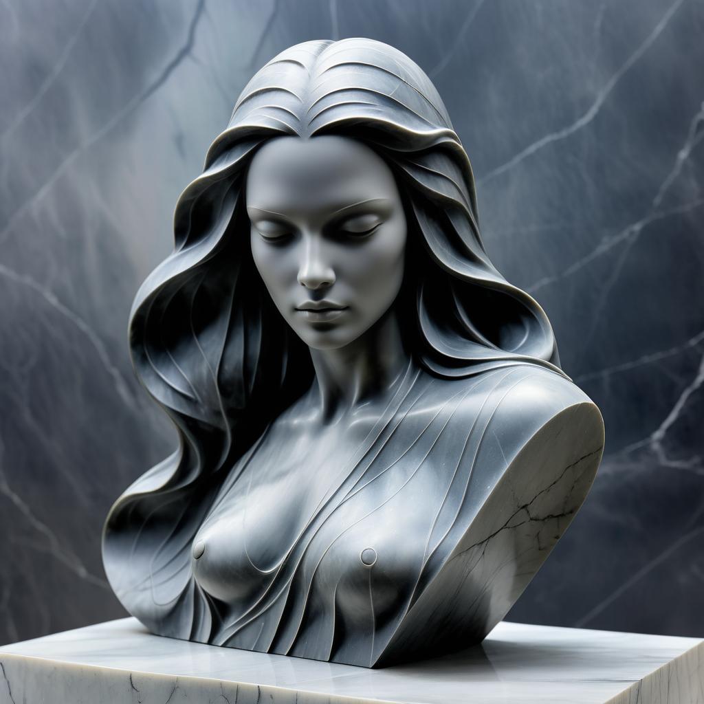 Surrealist Woman Sculpture in Soapstone