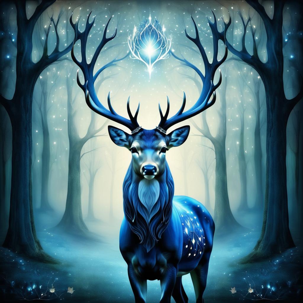 Majestic Deer in a Surreal Glade