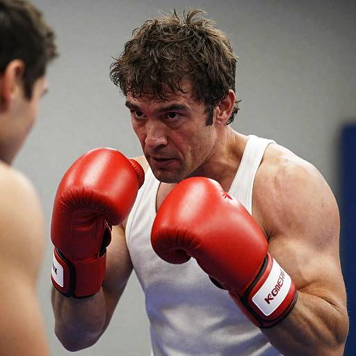 Middle-Aged Boxer Training with Intensity