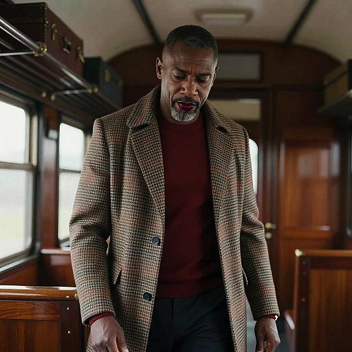 Moody Portrait in Vintage Train Carriage