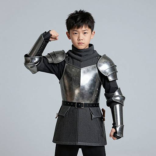 Brave Boy in Knight Costume