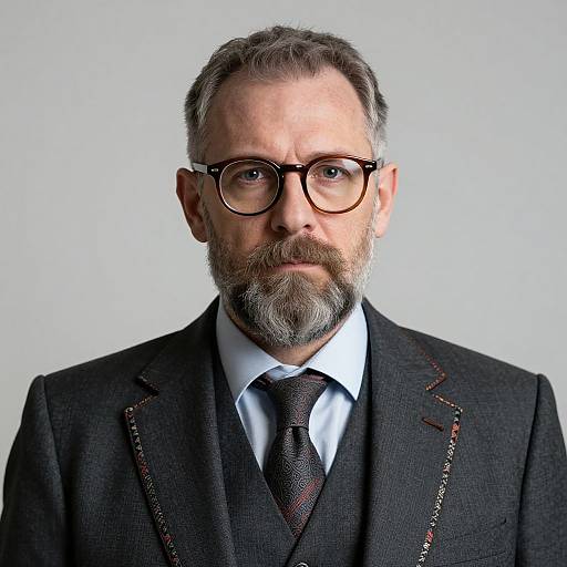 Rugged Intellectual Man in Formal Attire