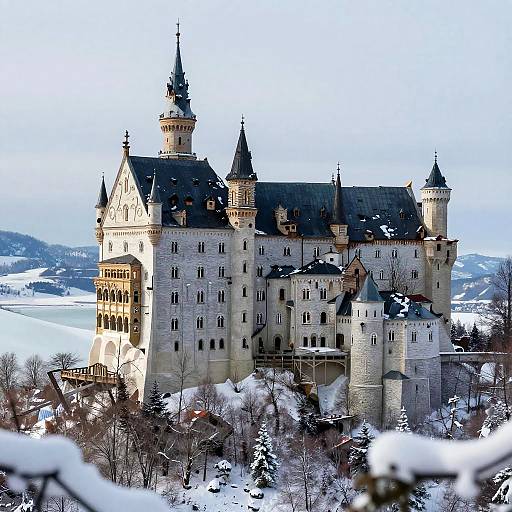 Abandoned Castle on Snowy Peak