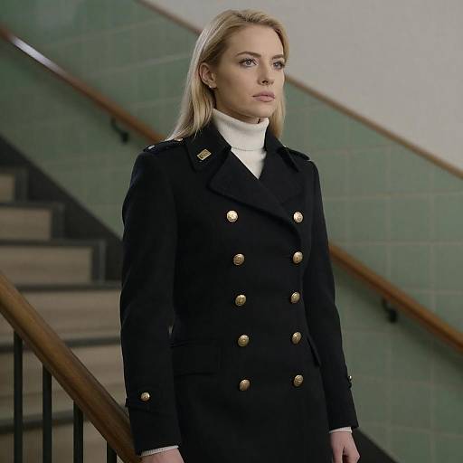 Portrait of a Woman in Military Coat