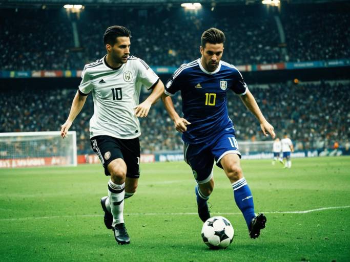 Dynamic Soccer Action Wallpaper in Stadium