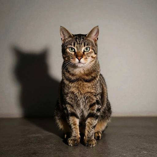 Mysterious Cat with Long Shadow