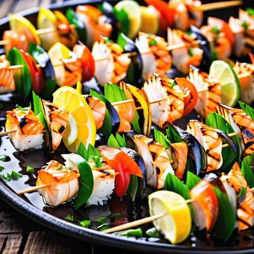 Vibrant Macro Photography of Grilled Seafood