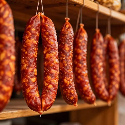 Close-Up of Traditional Spanish Chorizo