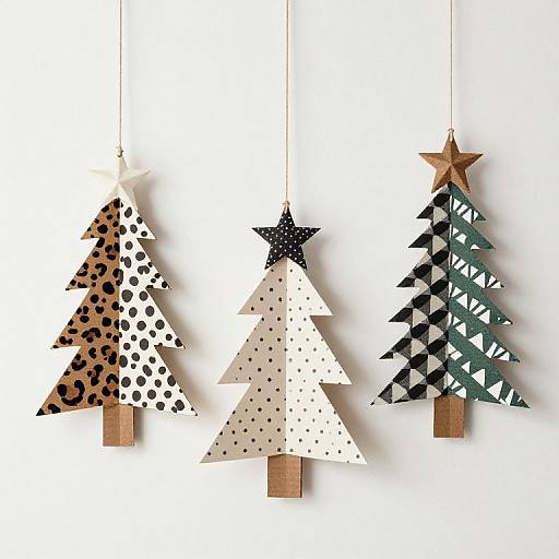 Layered Paper Christmas Tree Decorations