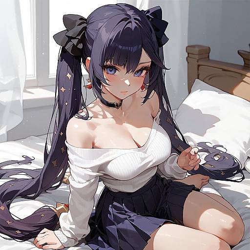 Mona Elegant Off-Shoulder Sweater Portrait