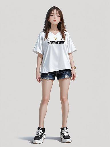 Casual Chic Woman in White Tee