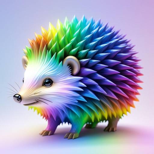 Ultra-Realistic Rainbow Hedgehog